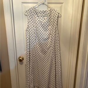 Zara White and Black‎ Cowl Neck Sleeveless Midi Sundress